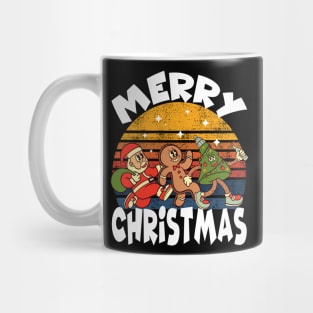 Merry Christmas. Santa Claus, Gingerbread man, Christmas tree Mug